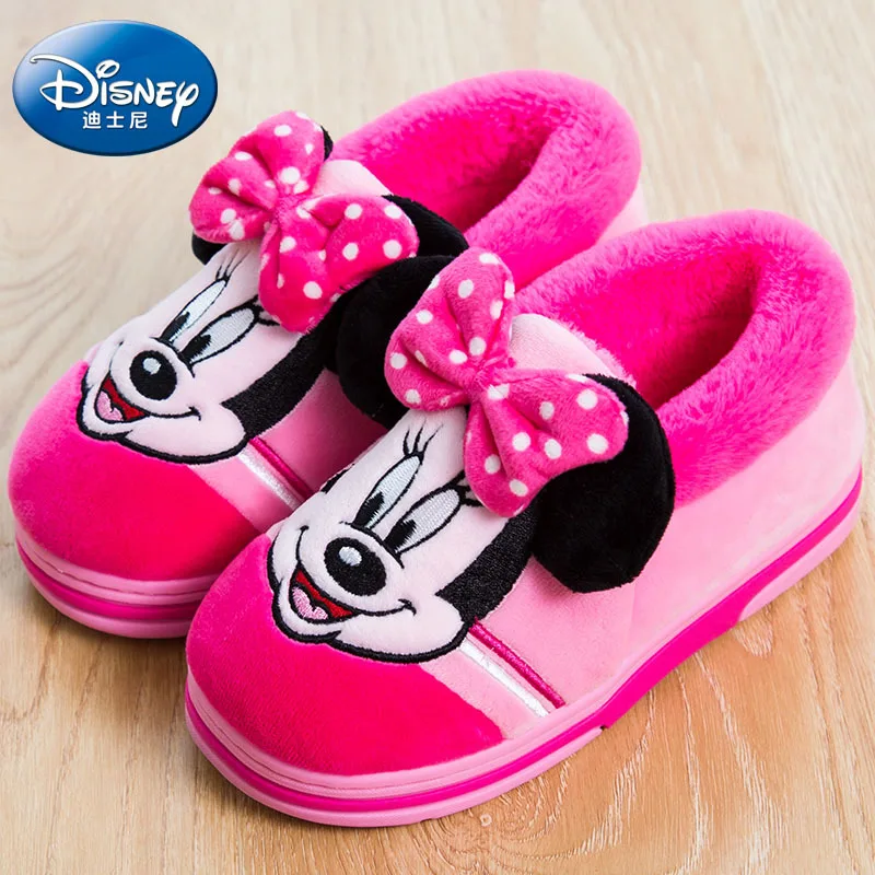 Домашняя обувь Disney с мультяшным Микки из хлопка новинка 2019 теплая детская осенне