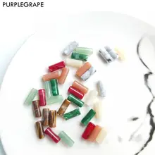 

Acrylic DIY Earrings Accessories Jewelry Beads Handmade Pendant Fashion Vintage Cylindrical Marble 12pcs PURPLEGRAPE