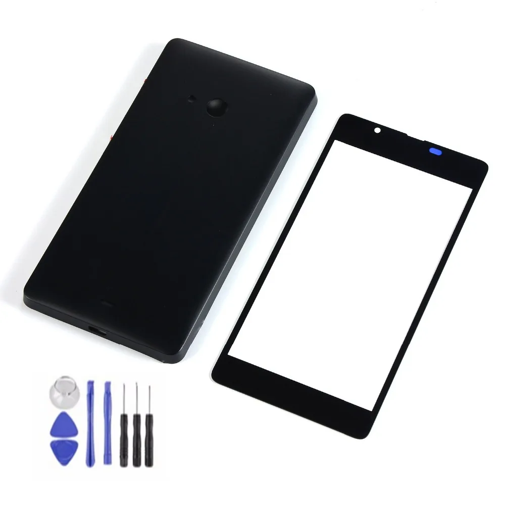 

For Nokia Lumia 540 Touch Screen Panel Sensor Digitizer Glass +Adhesive+Battery Back Cover+Power Volume Buttons+Tools
