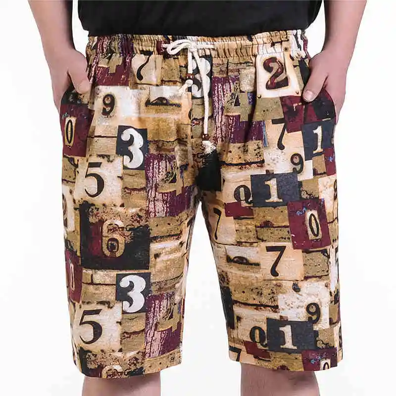 Men's Summer Linen Shorts Men Large Size Casual Shorts New Fashion Male Loose Beach Shorts Floral Casual Shorts Size 8XL Men's Summer Linen Shorts Men Large Size Casual Shorts New Fashion Male Loose Beach Shorts Floral Casual Shorts Size 8XL