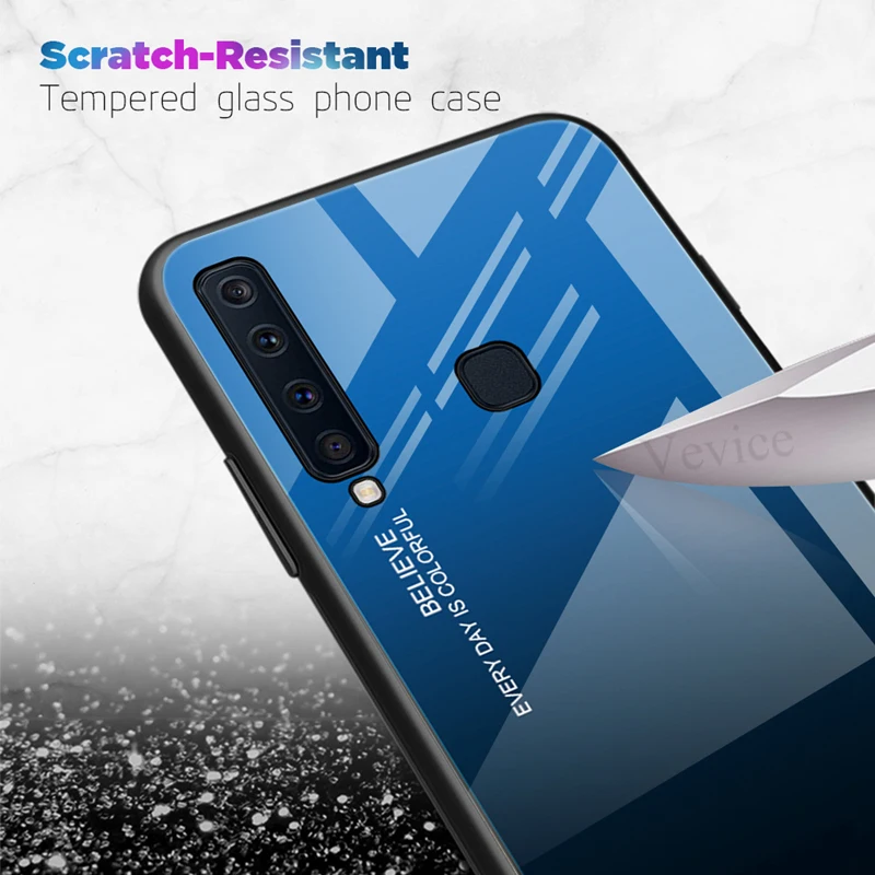 Градиентный чехол для телефона Samsung Galaxy A7 2018 A9S S9 S8 Plus Note 8 9 A6 A8 J6 J4 J8 Aurora из