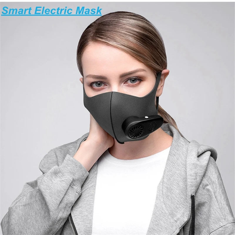

5V 600MAH Smart Electric Anti Dust Face Mask Air Purifying KN95 Pollution PM2.5 Breathable Valve Workplace Safe Fresh Air Supply