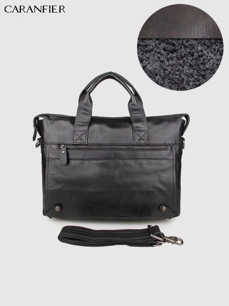 

CARANFIER Mens Travel Bags Real Leather Briefcase Large Capacity Computer Notebook Business Fashion High Quality Messenger Bags