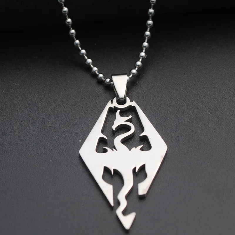 

Stainless Steel Dinosaur Dragon Charm Necklace Pterosaur Flying Animal Necklace Ancient Creatures Pterosaur Elder charm jewelry