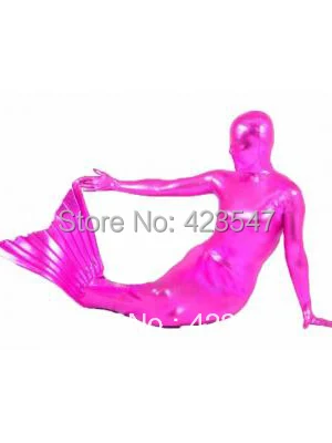 Русалка Zentai костюмы Grimson Блестящий металлический унисекс Zentai костюмы