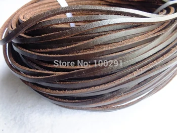 

Free ship!!! 100M High quality natural 3mm geunine flat leather cord MN-3293