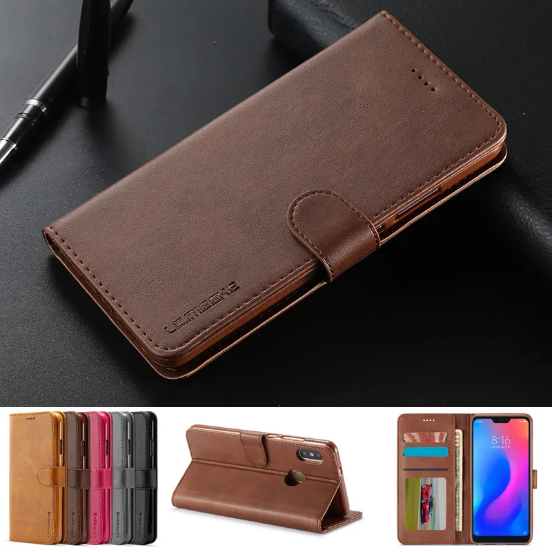 

Luxury Leather Wallet Case for Xiaomi Redmi Note 7 card slot holder stand flip silicone soft cover Redmi Note 7 Pro Case
