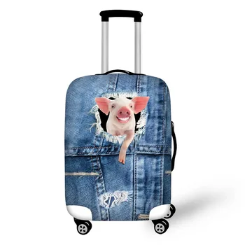 Cowboy Animal Denim Pattern Travel Accessories Suitcase Protective Covers 18-32 Elastic Luggage Dust Cover Case Stretchable Bag pvc suitcase bag protective covers transparent rain dust luggage travel accessories wear resistant bag protect parts sleeve case