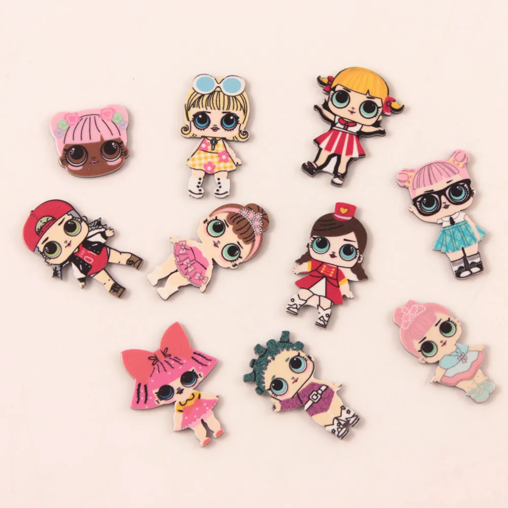 

100PCS Mixed Planar Resin Charms Cute Girl Big Eyes Girls Costume Cosplay Resin Charm For Hair clip Mobile Phone Case Decoration