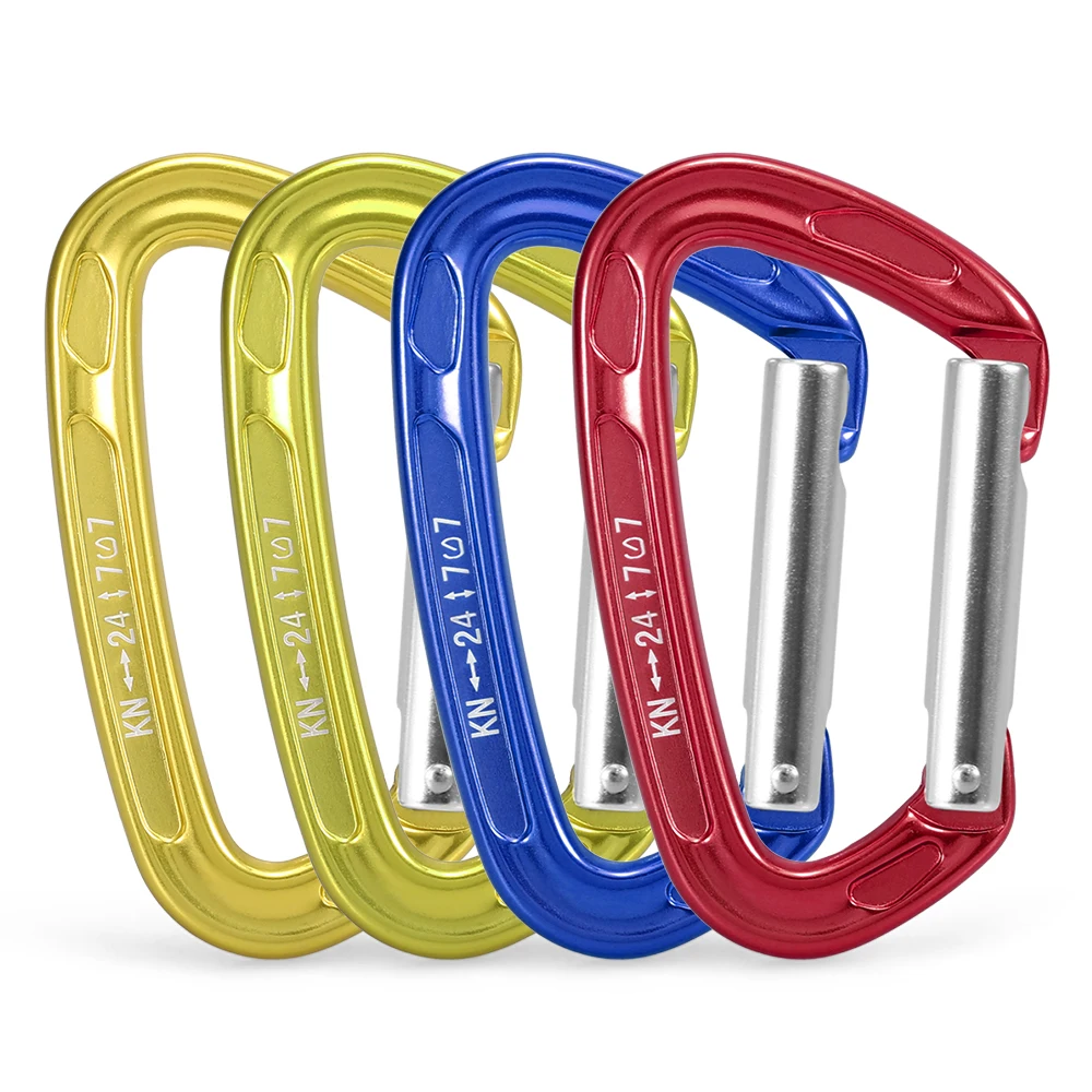 

22KN / 24KN Climbing Canyoning Backpacking Hammocks Key Nose Carabiner Straight/Bent Gate Carabiner Non-locking Gate Carabiner