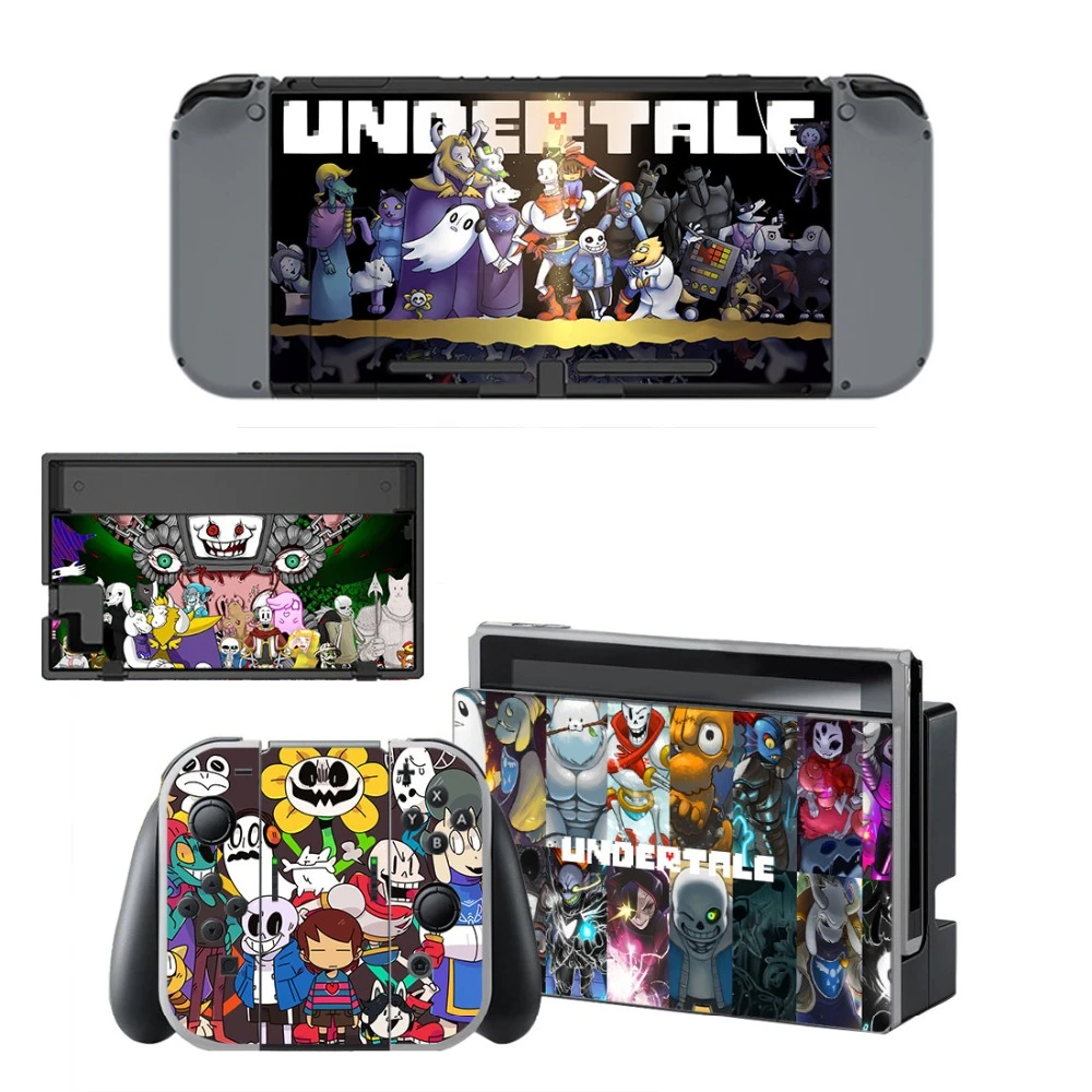 Undertale Decal Vinyl Skin Sticker for Nintendo Switch NS Console + Controller + Stand Holder Protective Film