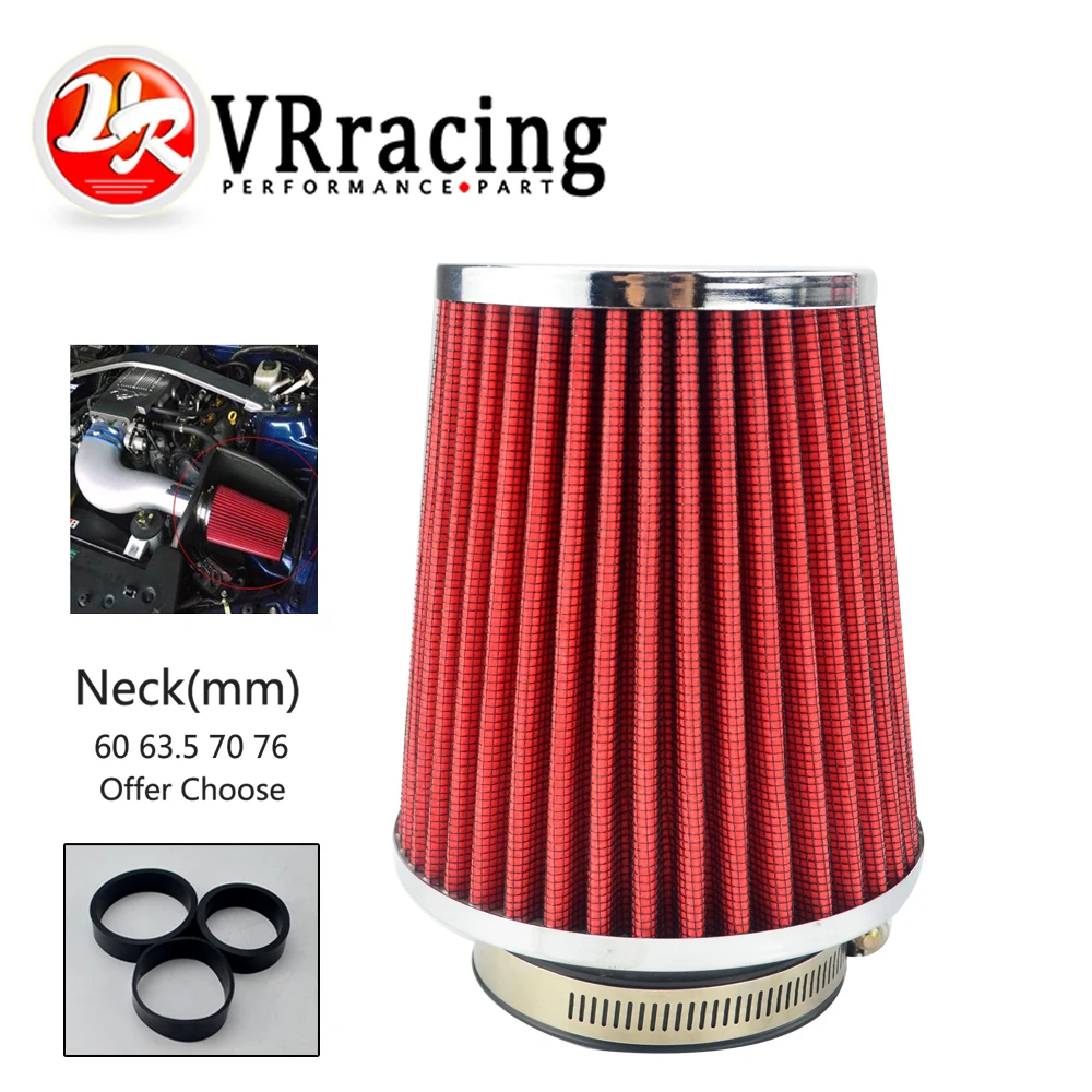 

VR - universal car high flow cold air intake air inlet air intake system mushroom head air filter neck 76mm/70mm/63.5mm/ 60mm