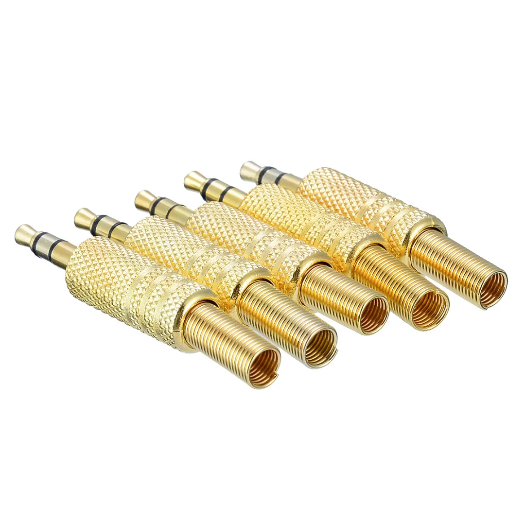 

5pcs 3.5mm Male Plug Coax Cable Audio Adapter 1/8Inch 3 Pole Male Repair Headphones Audio Jack Plug Connector Soldering