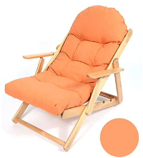  Soft Folding Foldable Wooden Reclining Chair Simple Ergonomic Lazy Sofa Balcony Couch Leisure Chair