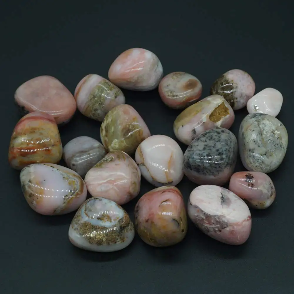 Bulk Tumbled Chalcedony Pink Opal Stones Natural Polished Gemstone Supplies for Wicca, Reiki, and Energy Crystal Healing
