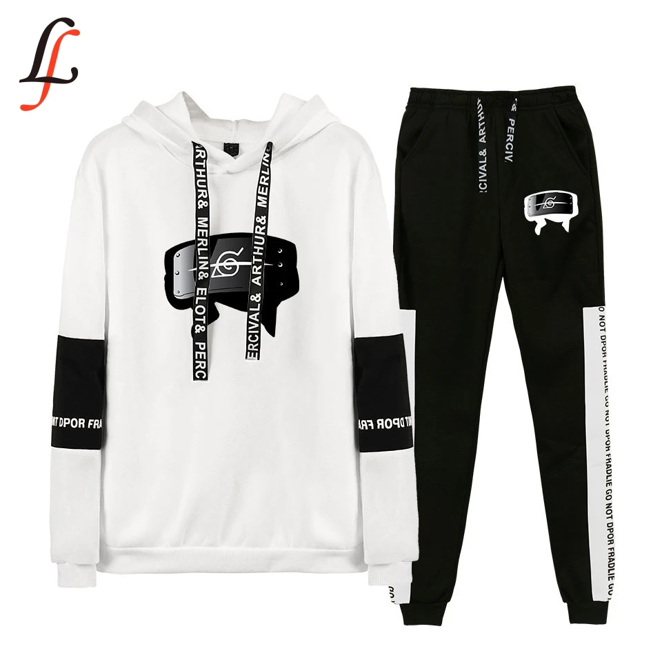 

Naruto 2 Piece Set Women/Men Hip Hop Hoodies Sweatshirts Harajuku Unisex Fashion Cool Hooded Casual Sport Suit Hot sale Clothes