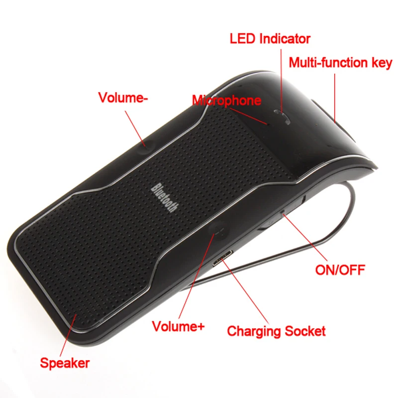 KWOKKER беспроводной Bluetooth Handsfree Car Kit Громкая связь Автомобильный для iPhone смартфонов