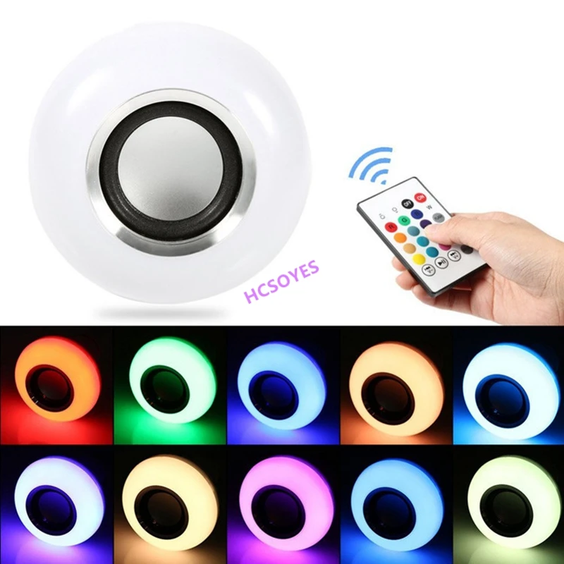 

24 Keys Remote Control with Wireless Bluetooth Speaker Bulb E27 Smart RGB RGBW Dimmable LED Music Bulb Player Audio Light Lamp