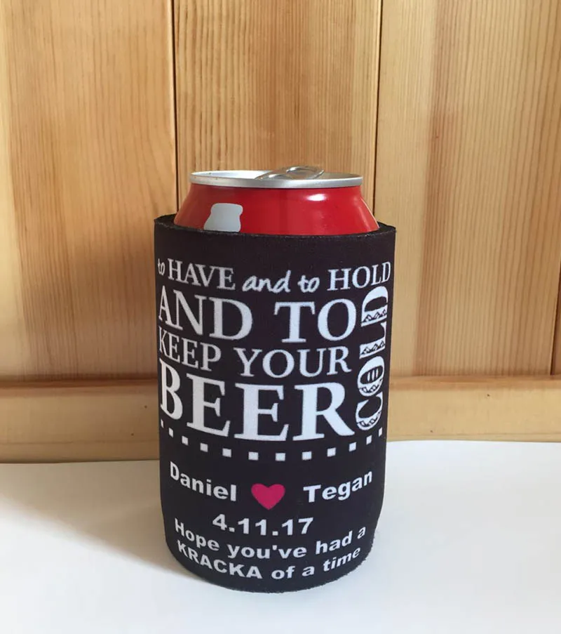 300 개/몫 Neoprene Stubby Holders 개인 디자인 인쇄 된 스텁 맥주 쿨러 가방 와인 음식 캔 맥주