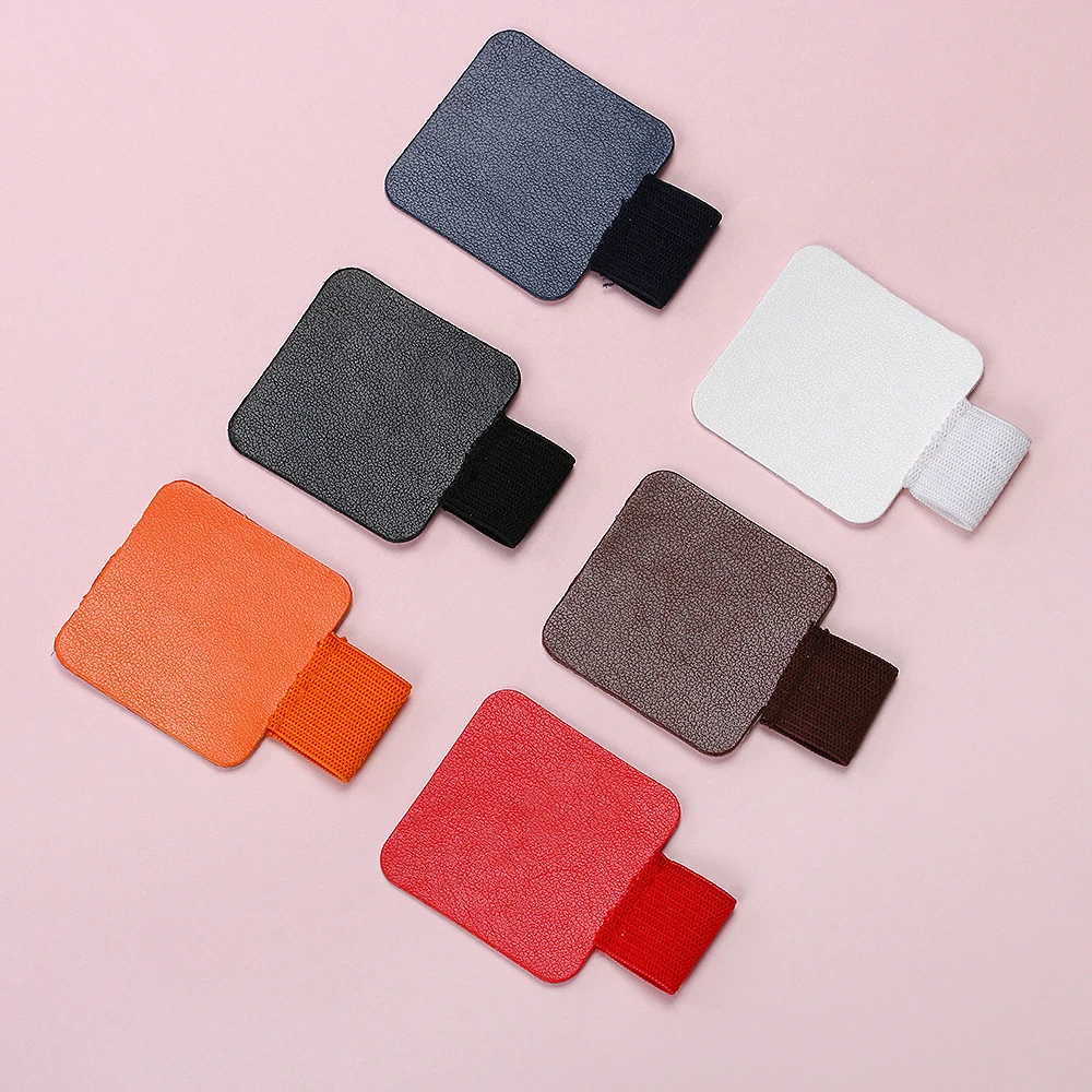 

6PCS/Pack Color Random Self-adhesive Leather Pen Clip Pencil Elastic Loop for Notebooks Journals Clipboards Pen Holder