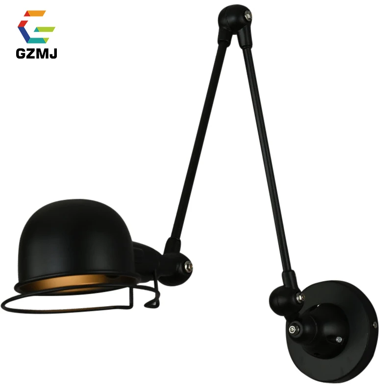 Buy GZMJ Industrial Decor Long Arm Adjustable Wall LED Lamp Vintage Metal Wall