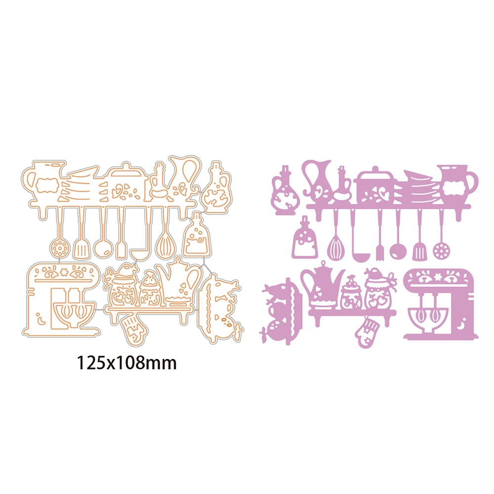 

Gowing Kitchen Tool Set Etched dies Metal Cutting Dies Stencil for DIY Scrapbooking Paper Album Card Craft Embossing Dies Cut