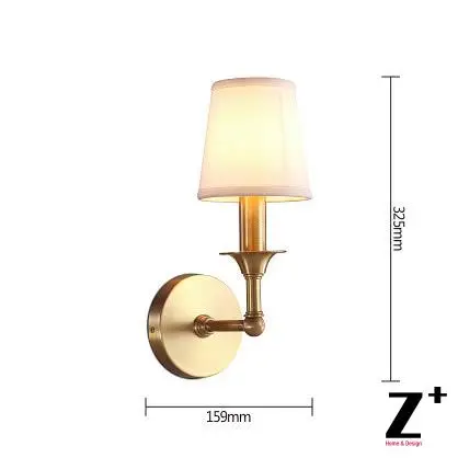Классический качественный латунный льняной абажур винтажный Кантри Стиль Спальня отель Винтажный Золотой цвет настенный светильник