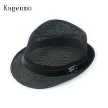 Kagenmo дышащая сетка ремень пряжка летняя соломенная мужская шляпа Корейская пляжная соломенная шляпа женская шляпа солнцезащитный козырек крутая 6 цветов 1 шт