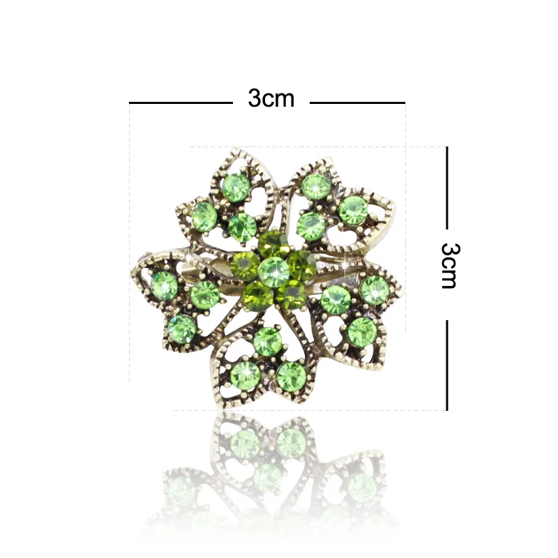 Chapeamento de Bronze Broches Lotes Unidades Pacote Pequena Flor Multicolorido Cristal Strass Broche Pinos Jóias Casamento Preço Barato 50 - 10 High Quality Joias e Acessórios