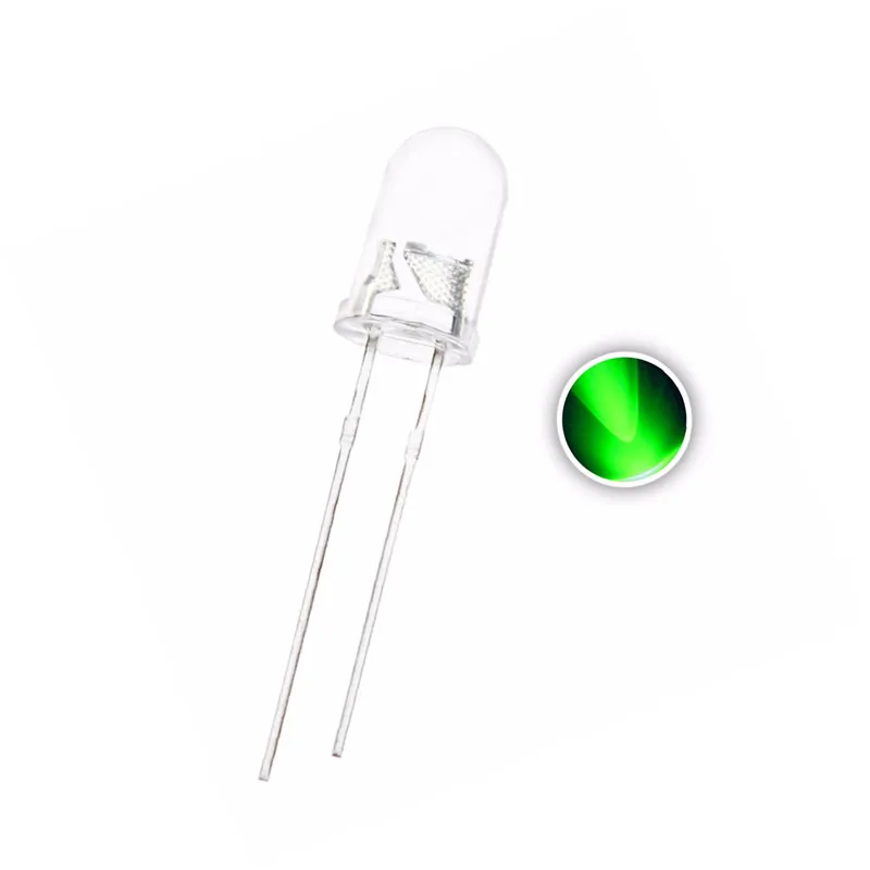 1000PCS 5MM Green LED Water Clear Round Head 3V 20mA 515-520nm Lamp Light Beads FREE SHIPPING | Лампы и освещение