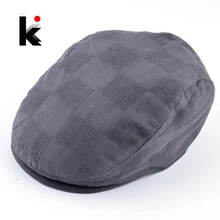Модная остроконечная Кепка для мужчин и женщин; сезон весна-лето; клетчатые береты; шапки унисекс; уличная Кепка на плоской подошве; Повседневная кепка; Boinas Casquette