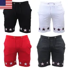 Мужские повседневные короткие брюки шорты хлопок Фитнес бегун Мужские повседневные спортивные штаны со звездами шорты