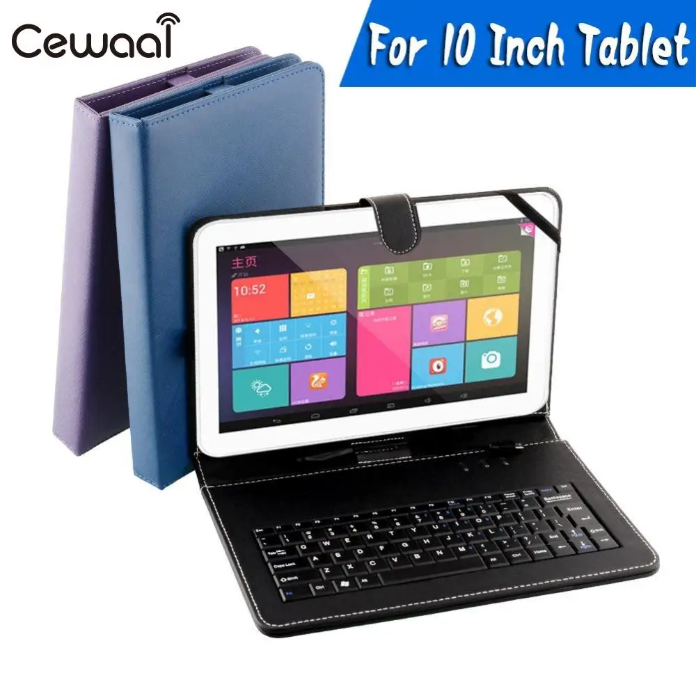 

PU Leather Stand 10.1'' Tablet Keyboard Case Cover Professional Genuine 10.1'' Tablet USB Keyboard Protective Case