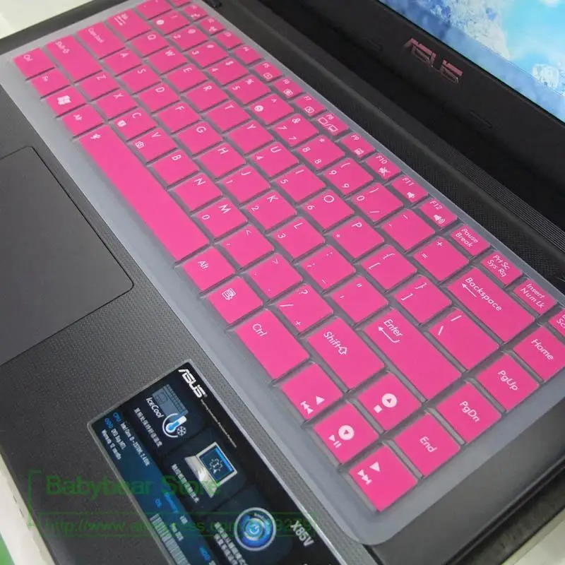 Силиконовая клавиатура защитная крышка для Asus X43 X44 X84 X85 P43 X44H X85V K40 X8 P80 K42D K42E K43T X84L P43J P43S K45D A43TA - Цвет: rose