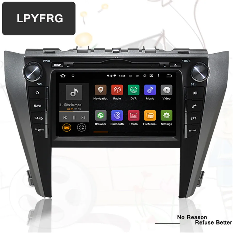 Discount 1024*600 HD Android 9.0 car gps navigation dvd Player for Toyota camry 2015 2016 2017 2018 2019 With 4G Radio Bluetooth Navi Map 2