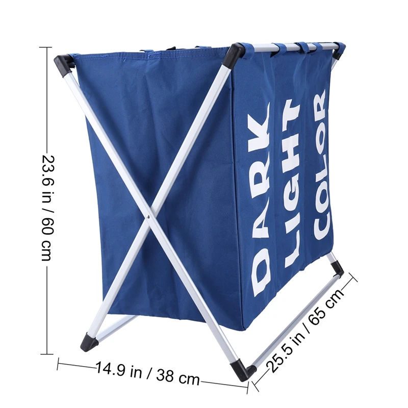 ودا سلة الغسيل سلة الغسيل القابلة للطي حقيبة التخزين كحلي أكسفورد تعوق ثلاثة تنسيق خزانة ملابس حقيبة