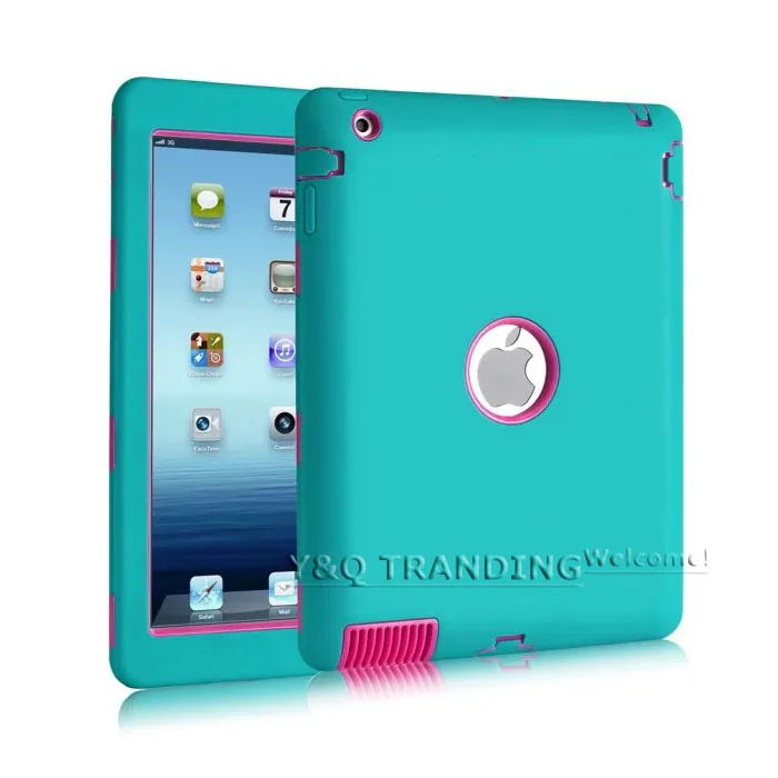 Newest Silicon PC TPU Robert Back Case for Apple iPad 4 3 2 9.7 inch High Quality Protective Smart Cover for iPad2 iPad3 iPad4