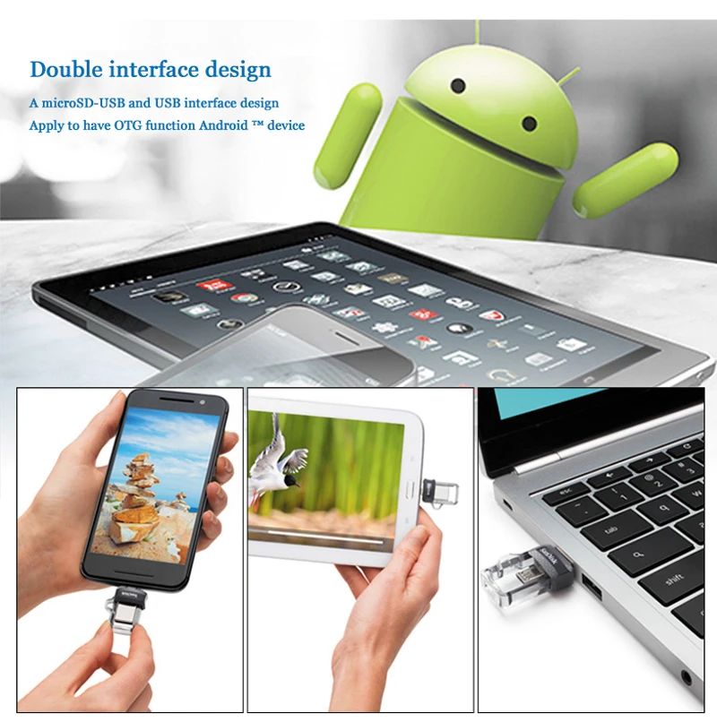 Sandisk Mini USB 3.0 Dual OTG USB Flash Drive 128GB PenDrives USB3.0 high speed up to 150M/s for Android phone