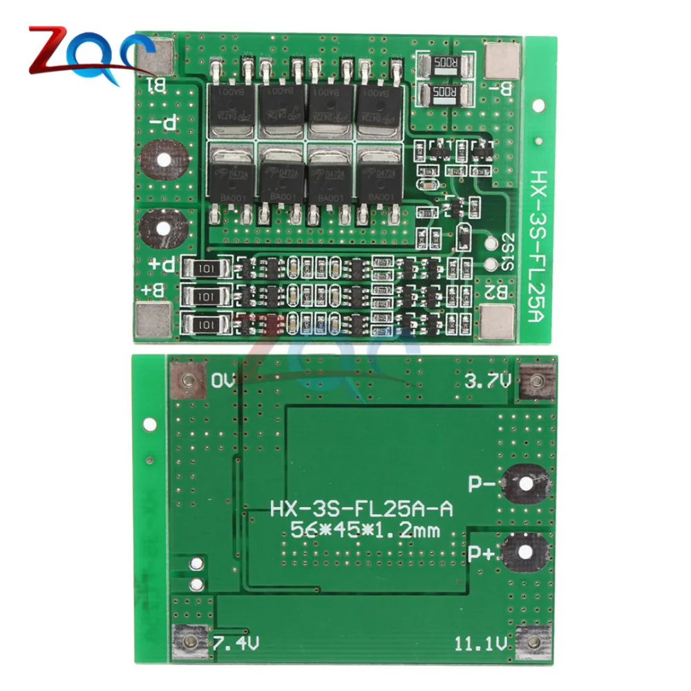 3S 25A Li-Ion 18650 BMS PCM плата защиты батареи BMS PCM с балансом для литий-ионного Lipo батареи Модуль 12 В