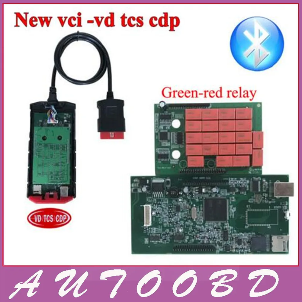 VD TCS CDP PRO Plus Bluetooth with Full Housing New Vci Green Red Relay for for