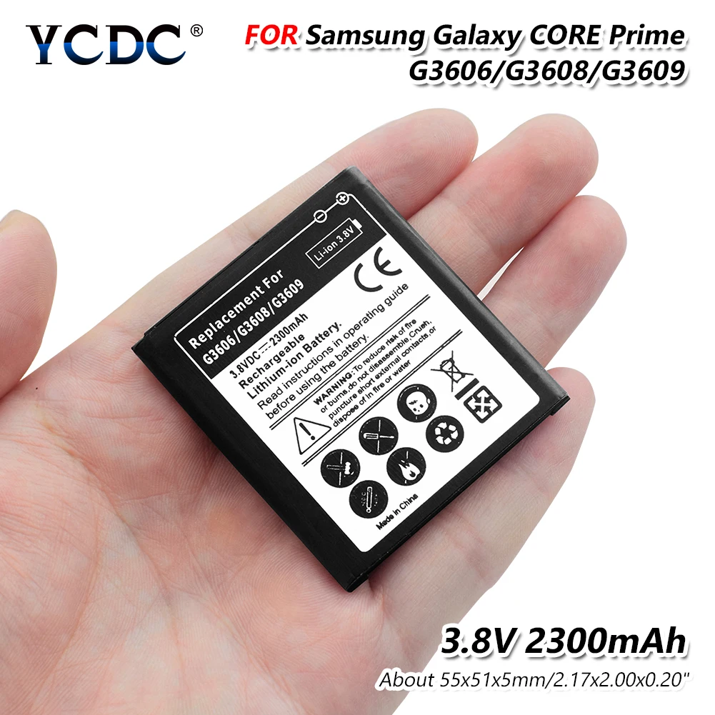 

3.8V 2300mAh Lithium Battery EB-BG360CBC EB-BG360CBE EB-BG360BBE For Samsung GALAXY CORE Prime G3608 G3609 G3606 Phone Battery