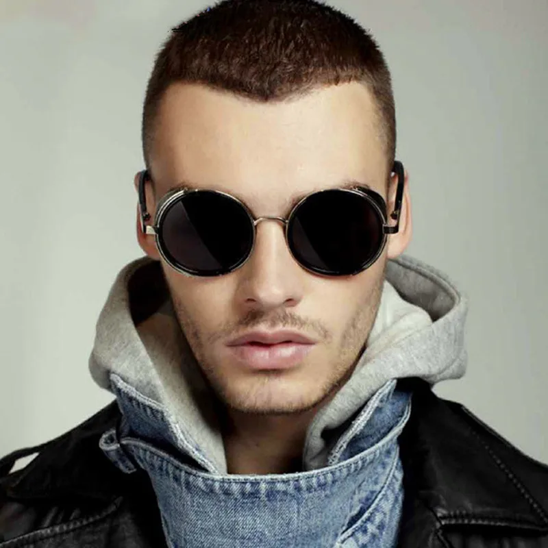Занавес Lentes de Sol Mujer винтажные стимпанк Круглые Солнцезащитные очки Ins Модные