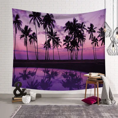 Гобелен настенный кокосовый пляж вид на море Многофункциональный гобелен Бохо покрывало с принтом йога коврик одеяло ткань для пикника