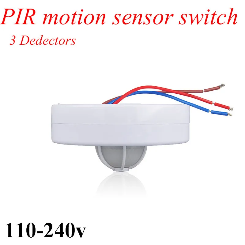 

New 3 detectors 360 Degree PIR Motion Movement Sensor Detector Switch led PIR infrared motion sensor body switch light switch