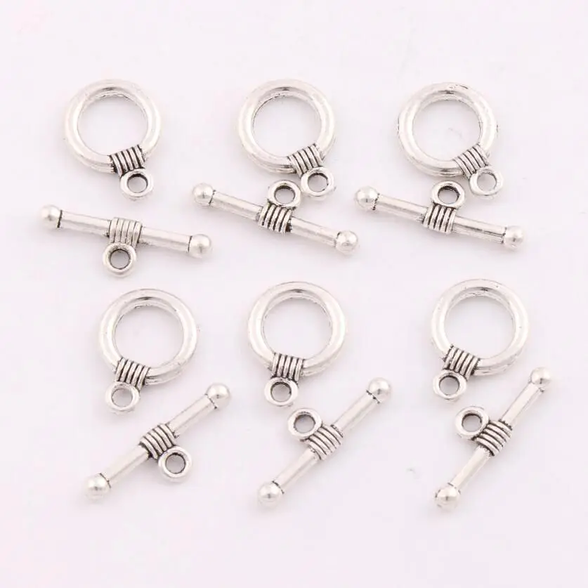 

31sets 2x15.5mm Antique Silver/Copper Screws Alloy Toggle Clasp Jewelry Findings Fit Bracelets L830