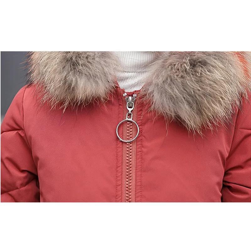Зимняя пуховая хлопковая куртка, Женская парка, длинное пальто, Модный меховой воротник, с капюшоном, топы для женщин, плюс размер, Толстая теплая куртка с хлопковой подкладкой