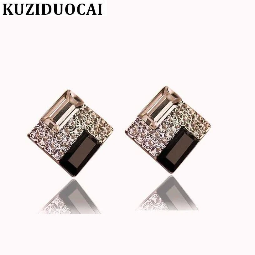 Kuziduocai новые модные ювелирные изделия черные белые кристаллы Ослепительные