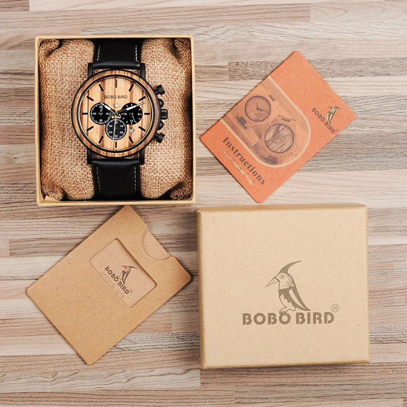 BOBO BIRD L-P09 Stainless Steel Watches Montre Homme Vintage Wooden Watch Stop Watch Function Men Business Wristwatch OEM BOBO BIRD L-P09 Stainless Steel Watches Montre Homme Vintage Wooden Watch Stop Watch Function Men Business Wristwatch OEM
