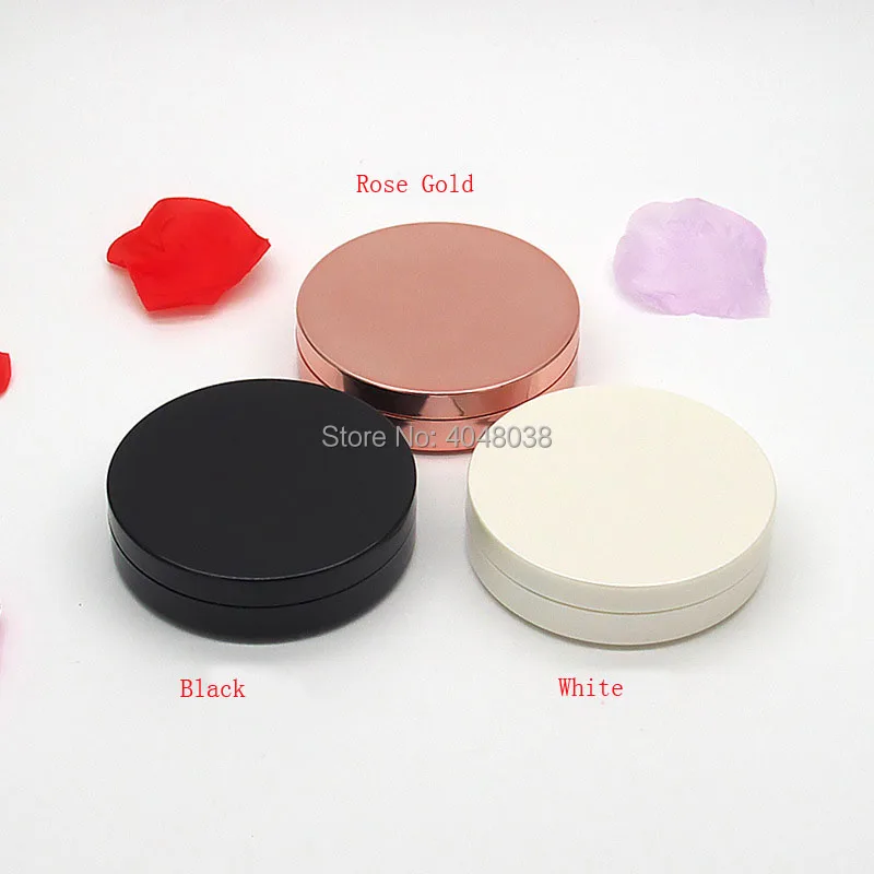 Dia 55mm Cosmetic  Powder Case Round Double-layer Empty Blusher Box with Mirror Highlight Shading Powder Magnet Switch 30 PCS