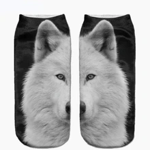 Новое поступление, белоснежные самоедские носки с полным принтом, женские и мужские короткие носки, хлопковые чулки, тапочки, повседневные носки